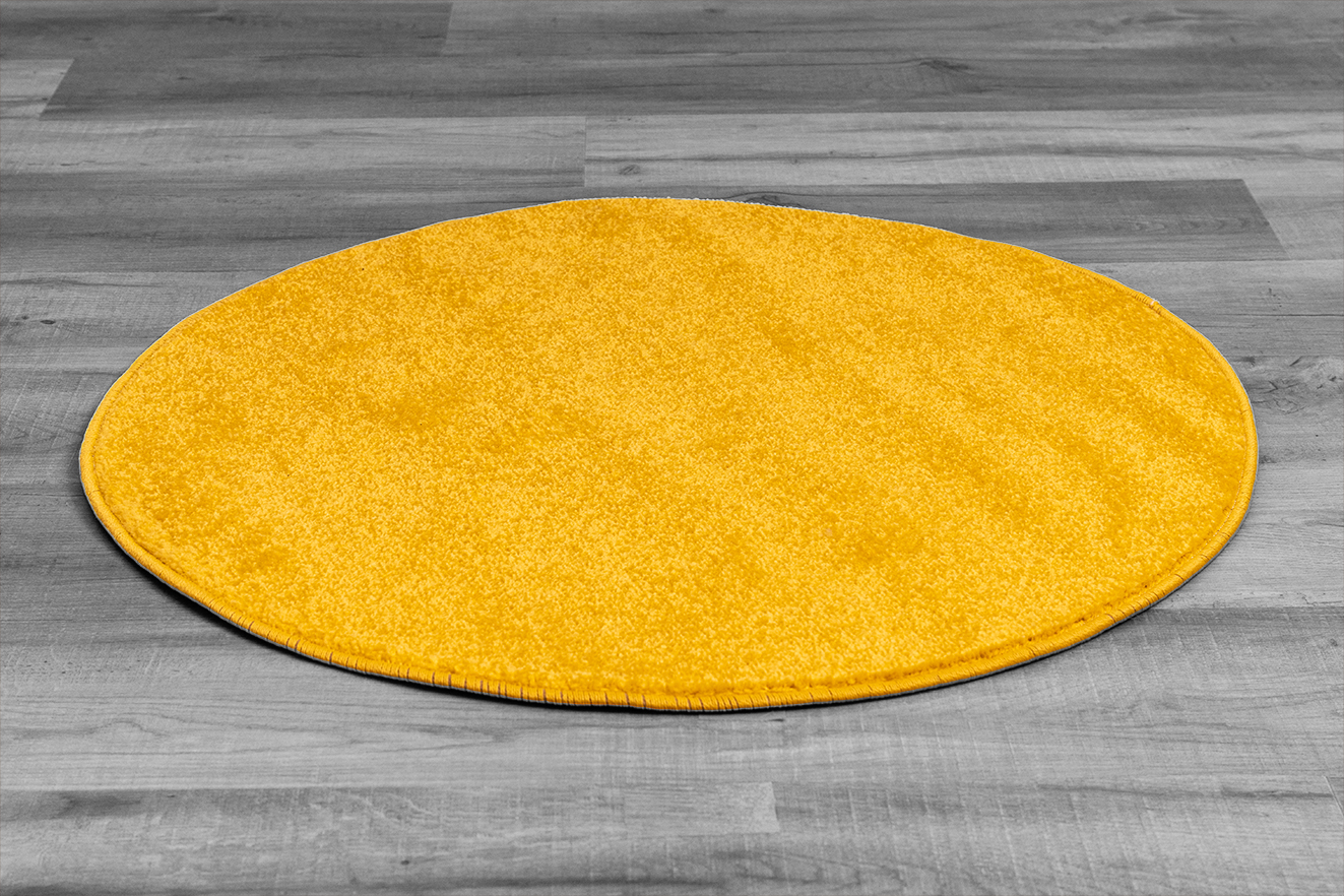 Zora egyszínű körszőnyeg Sárga 80 cm átmérőjű